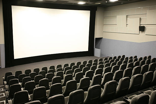 istock Modern cinema and wide white screen 147004929