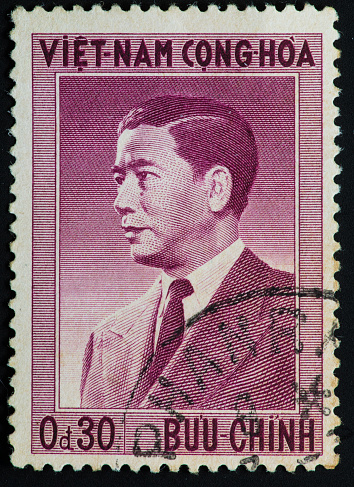 Bao Dai, last Emperor of Vietnam on an old postage stamp.