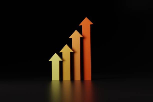 istock Up arrows of different colors. 1470052513