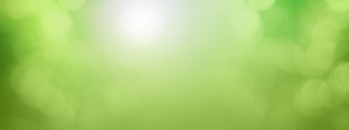Fondo panorámico verde fresco de primavera y verano con destello de lente solar y movimiento borroso desenfocado Bokeh luces Fondo de follaje, sostenibilidad ambiental Naturaleza Textura abstracta de telón de fondo photo