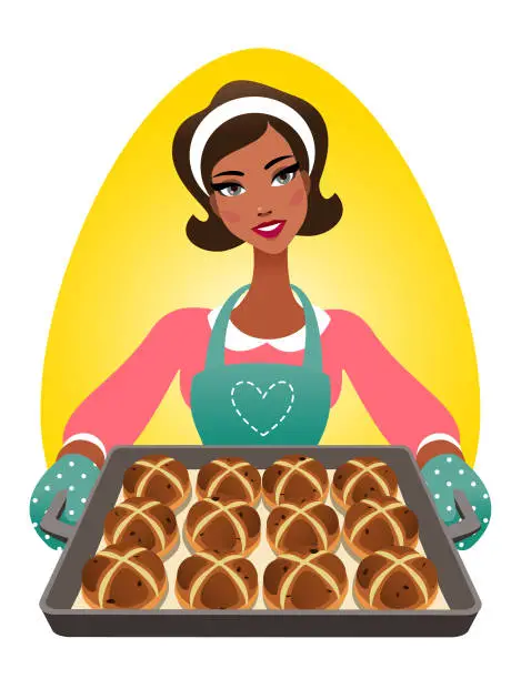 Vector illustration of Hot cross buns for Easter