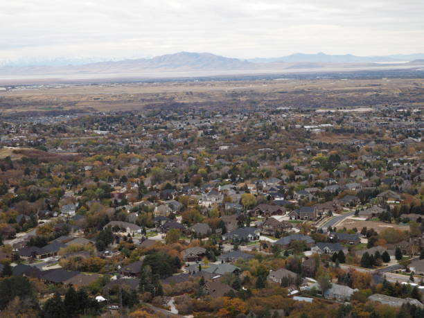 istock Overhead city view from ogden canyon 1470055186