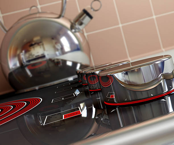 Electric hob close-up stock photo