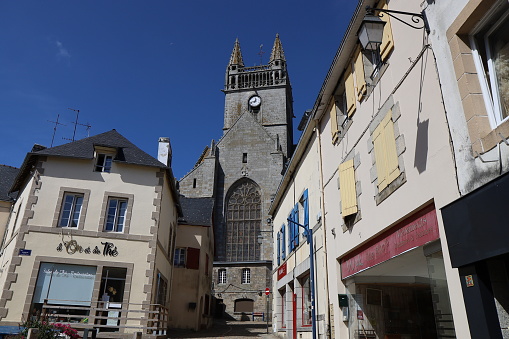 Notre Dame de l'Assomption chapel, exterior view, town of Quimperlé, Finistère department, Brittany, France