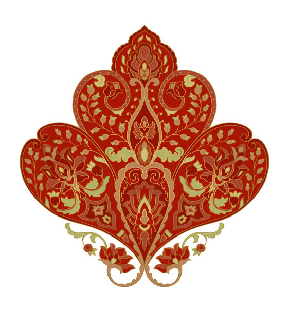 Floral red design element. vector art illustration