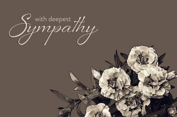 Sympathy card with white carnation illustration