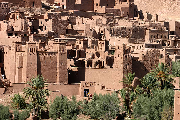 Ait ben Haddou Town of Ait ben Haddou near Ouarzazate on the edge of the sahara desert in Morocco. ait benhaddou stock pictures, royalty-free photos & images