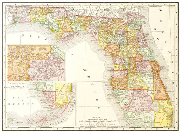 istock Map of the state of Florida, USA 1899 1470070982
