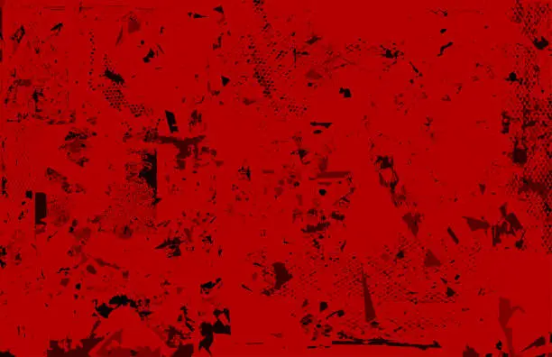 Vector illustration of Black and red scratched distressed grunge textured background vector illustration