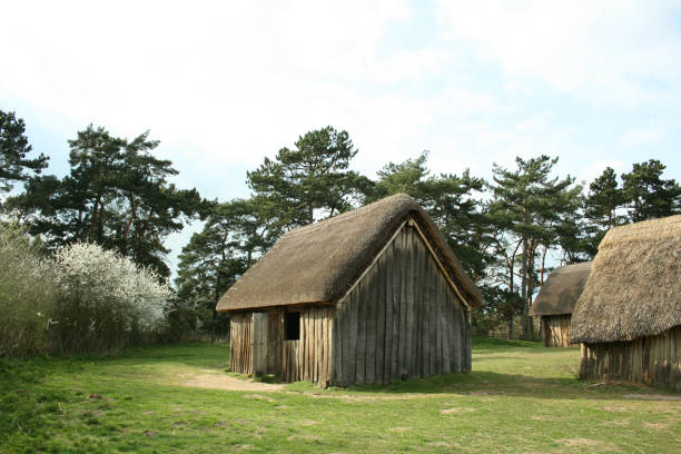 stow anglo sassone village west - east anglia immagine foto e immagini stock