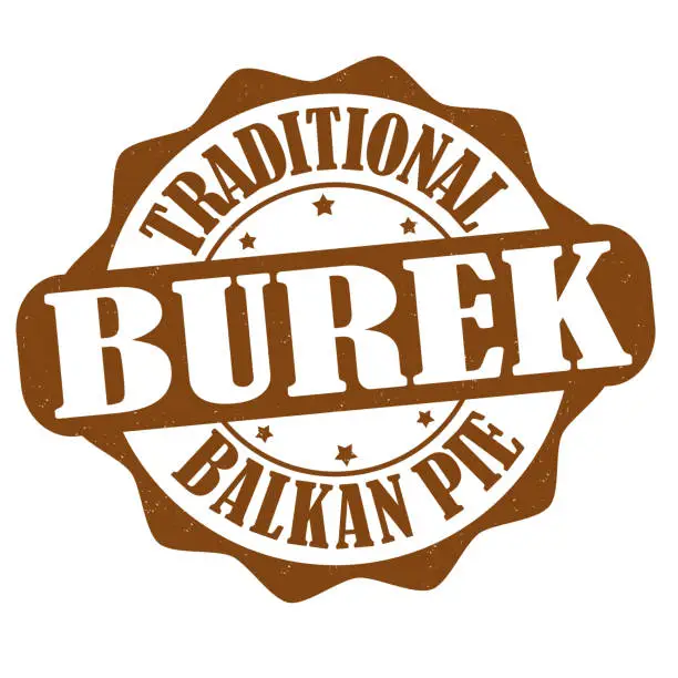 Vector illustration of Burek label or stamp