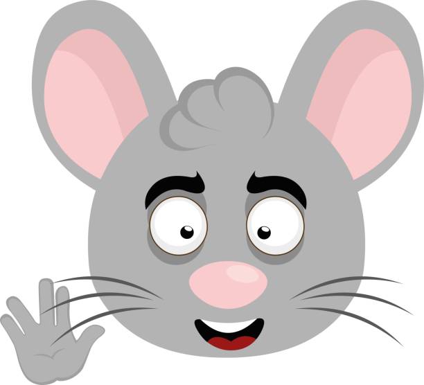 vector head mouse rodent animal hand vulcan greeting vector illustration face cartoon character of a mouse rodent animal, a happy expression and doing the classic vulcan salute with his hand vulcan salute stock illustrations