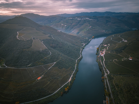 An aerial view of Douro Valley