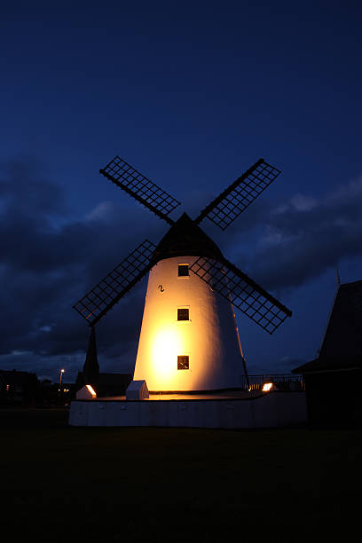Windmill at Lytham St Annes nightshot Windmill at Lytham St Annes taken at night. See my other windmill images lytham st. annes stock pictures, royalty-free photos & images
