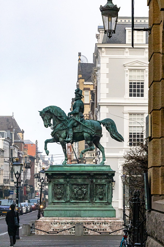 Statue of former Provost George Salmon in Parliament Square of Trinity College, Dublin, Ireland