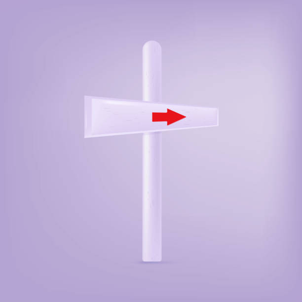 istock Straight right direction. Direct pointer with red arrow. Signpost on the road, street, choose the direction and move to the right. The beginning of the path, a guide with information. Vector. 1470081874