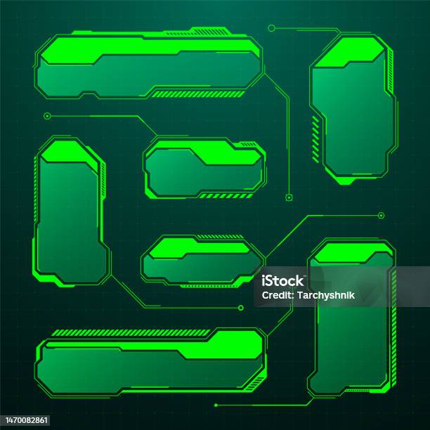 Green Ui Element Green Futuristic Hud Ui Elements Scifi User Interface Text Boxes ...