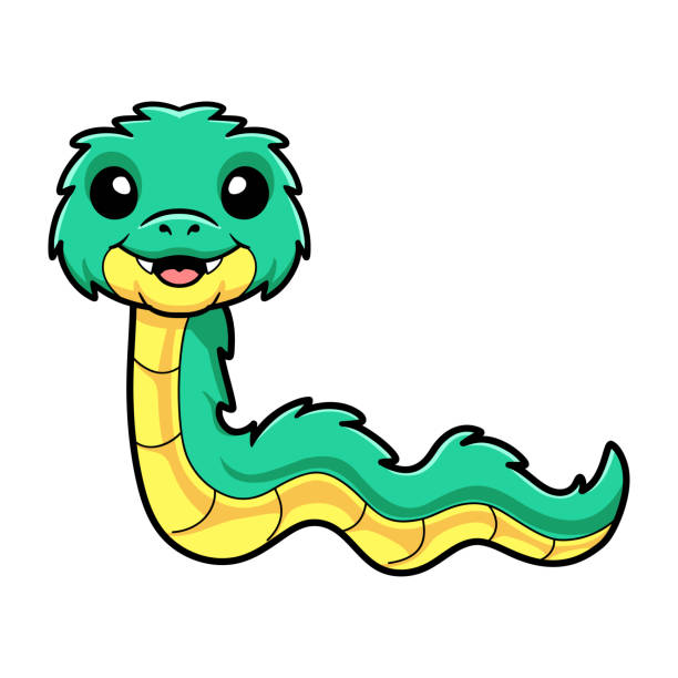 Cute green spiny bush viper cartoon Vector illustration of Cute green spiny bush viper cartoon african bush viper venomous snake stock illustrations