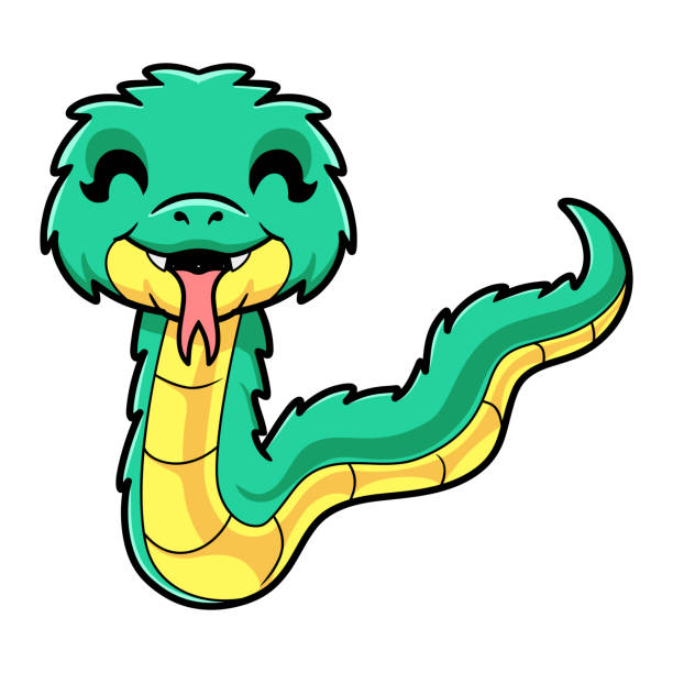 Cute green spiny bush viper cartoon Vector illustration of Cute green spiny bush viper cartoon african bush viper venomous snake stock illustrations