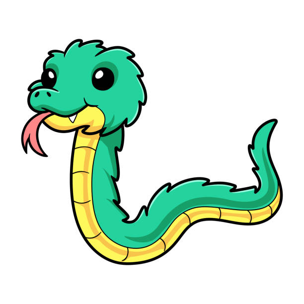 Cute green spiny bush viper cartoon Vector illustration of Cute green spiny bush viper cartoon african bush viper venomous snake stock illustrations