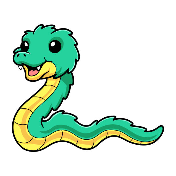 Cute green spiny bush viper cartoon Vector illustration of Cute green spiny bush viper cartoon african bush viper venomous snake stock illustrations