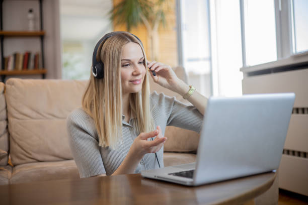 istock Young woman is studying from home 1470084892