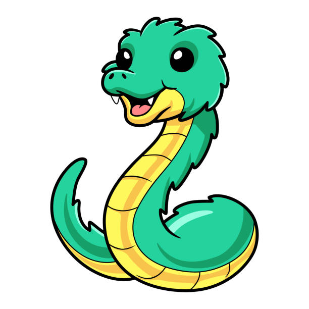 Cute green spiny bush viper cartoon Vector illustration of Cute green spiny bush viper cartoon african bush viper venomous snake stock illustrations