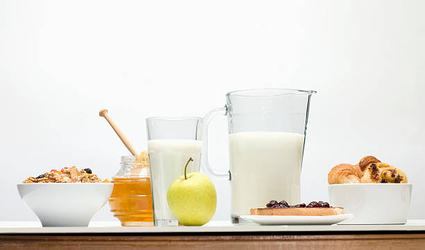 Dishware,fruits,breakfast stock photo