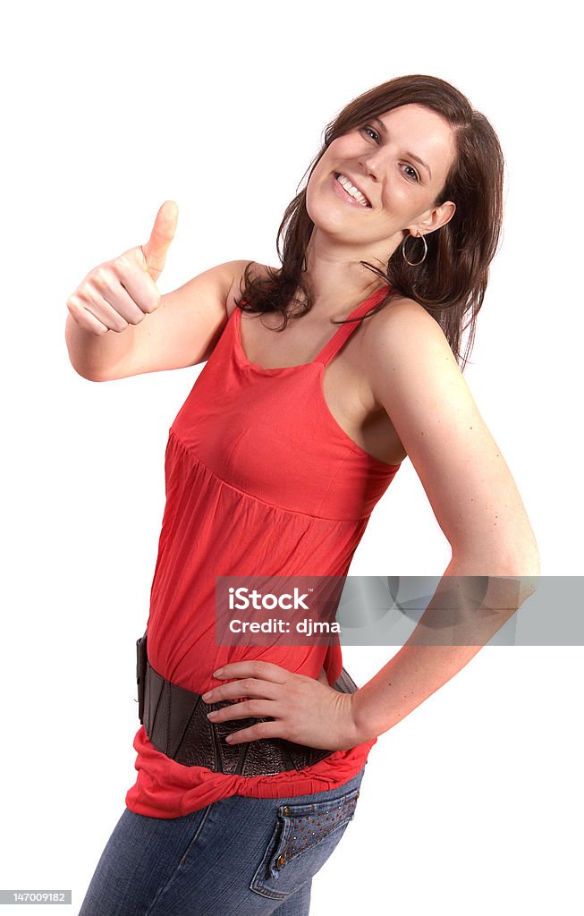 Thumb up Young sexy woman is showing a thumb up sign. Adult Stock Photo