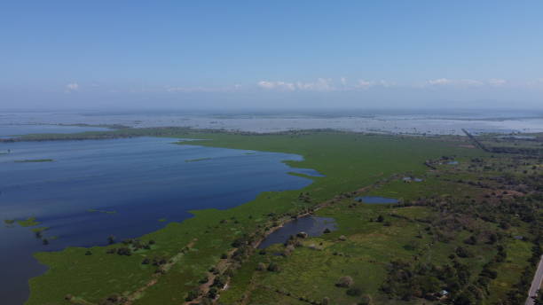 istock Aerial view river blue sky Cienaga 1470093069
