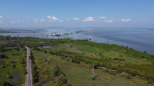 istock Aerial view river blue sky Cienaga 1470093073