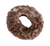 Chocolate donut isolated over white