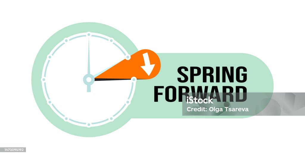 Spring Forward Web Banner Daylight Saving Time Schedule In Graphic ...