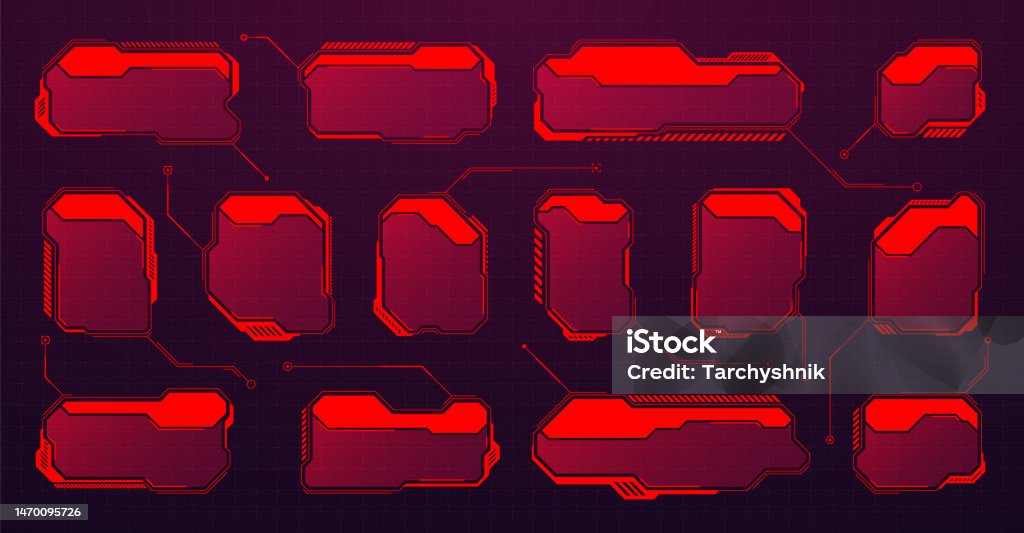Red Ui Box Red Futuristic Hud Or Ui Elements Scifi User Interface Text Boxes ...