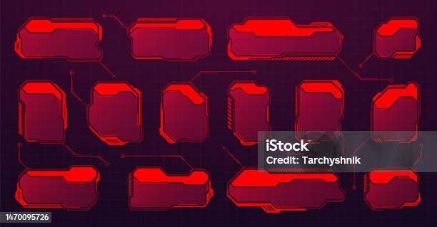 Red Ui Box Red Futuristic Hud Or Ui Elements Scifi User Interface Text Boxes ...