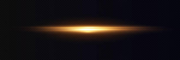 Yellow horizontal lens flares pack. Laser beams, horizontal light rays. Beautiful light flares. Glowing streaks on dark background. Yellow horizontal lens flares pack. Laser beams, horizontal light rays. Beautiful light flares. Glowing streaks on dark background sailing dinghy stock illustrations