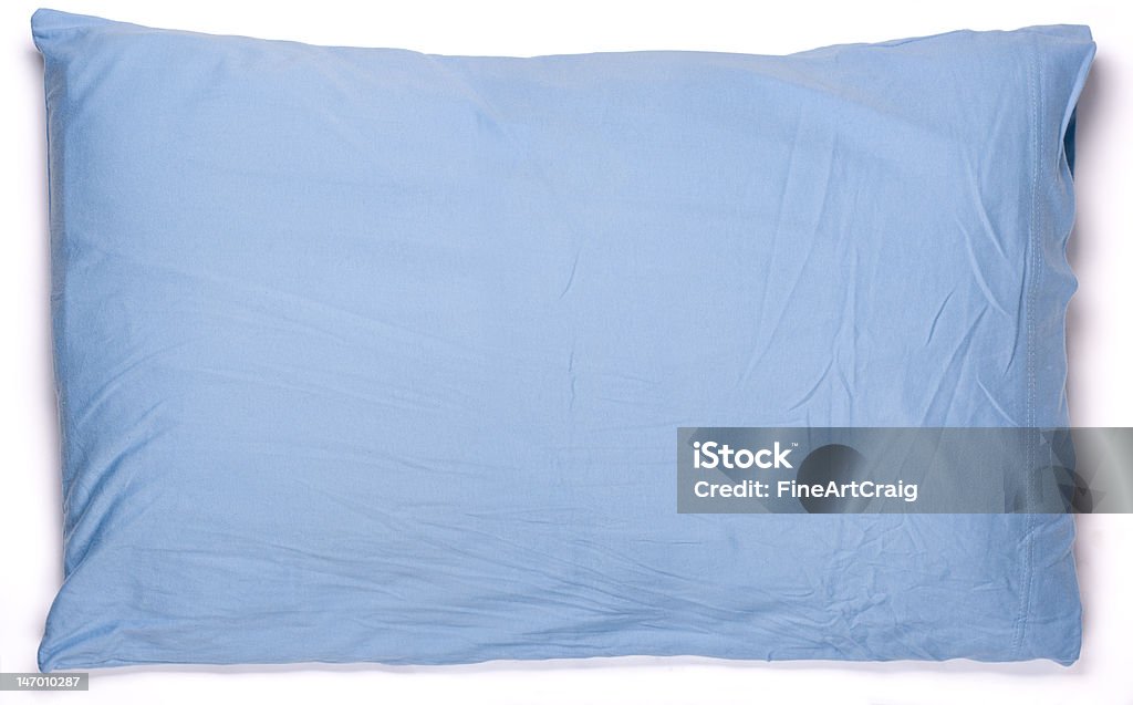 Travesseiro azul com Traçado de Recorte - Foto de stock de Algodão - Material Têxtil royalty-free