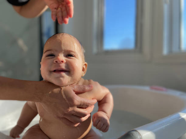 istock Baby in bathtub taking a bath 1470103015