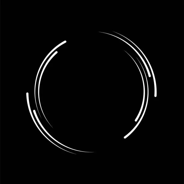 Vector illustration of vector black and white round radial speed lines geometric art trendy design element for frame banner