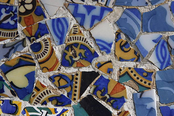 istock Detail of bench Parc Guell 147010332