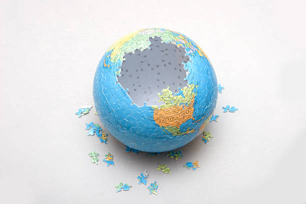 globe puzzle stock photo