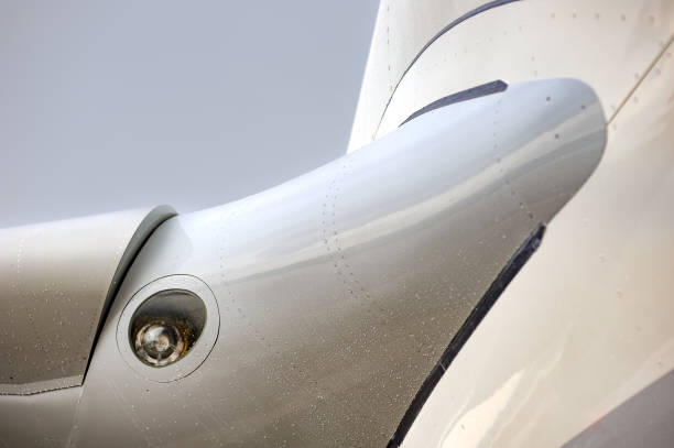 istock Wing signal of private plane 1470111450