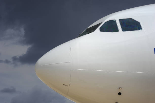 istock Cockpit of a large passenger plane from the outside 1470111485