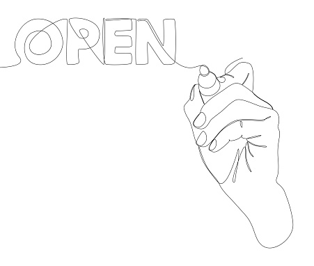 Continuous Open Line One Continuous Line Of Open Thin Line Illustration Vector Concept ...