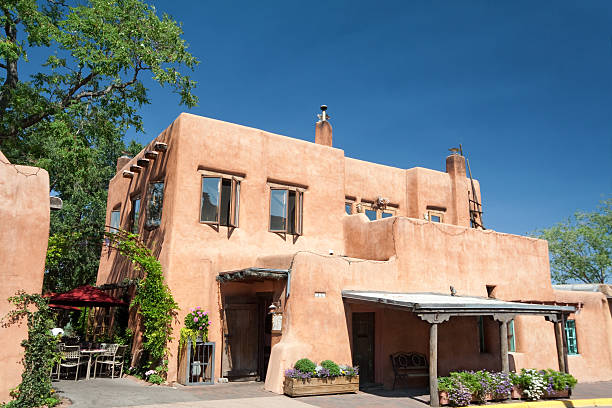 istock Modern Adobe Restaurant in Santa Fe, New Mexico 147011305