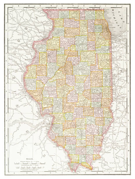istock Map of the state of Illinois, USA 1899 1470115842