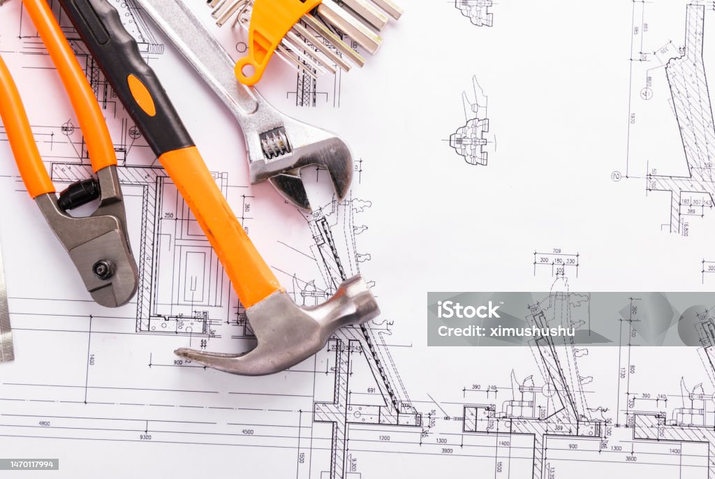 Engineering Ttools Engineering Drawings And Tools Stock Photo - Download Image Now ...