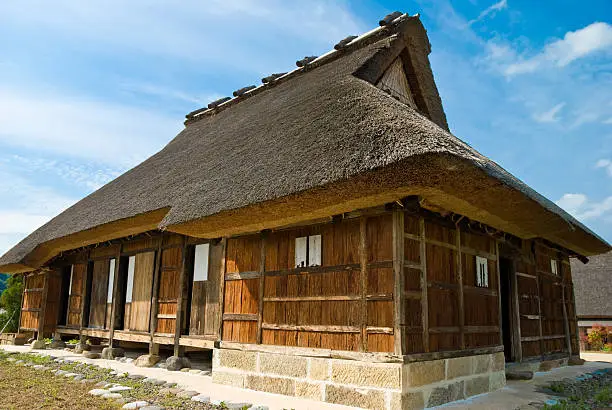 Photo of Thatched farmhouse, Japan.
