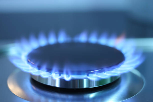 istock The blue flames of a gas burner 147012130