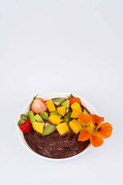 istock Healthy Acai With Fresh Fruit Toppings - Top Angle 1470124073